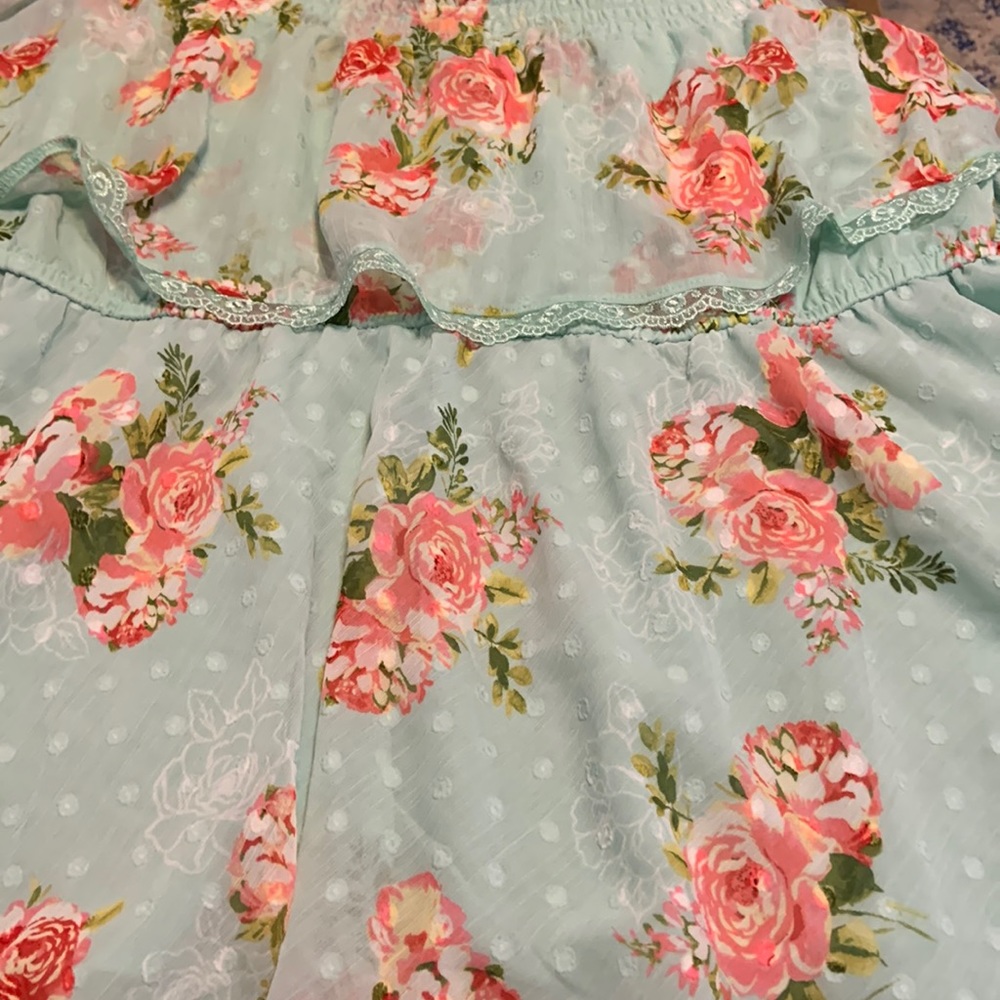Torrid mint green Off the shoulder gauze top